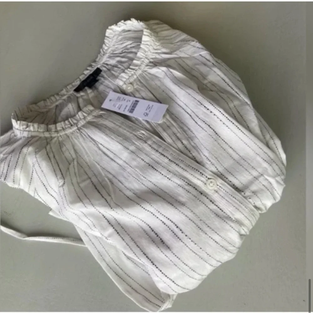 NWT JCrew Button-up tie-waist top in stripes